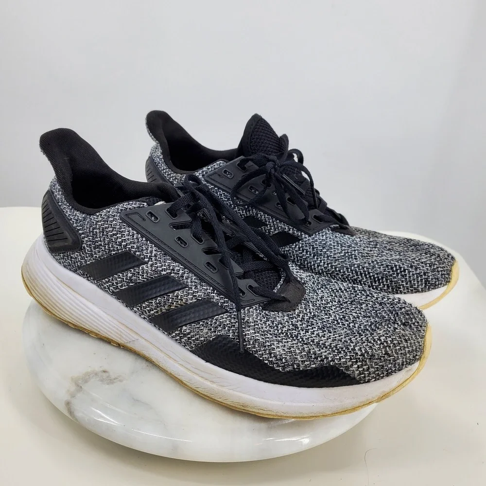 Adidas Duramo 9 Mens Running Shoes Black White Knit BB6917 Size 10.5